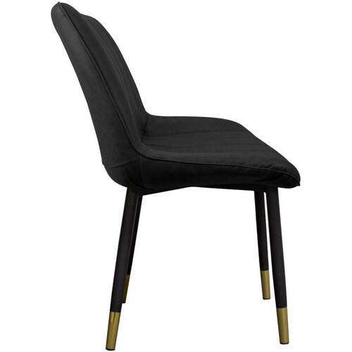 Silla Comedor Tapizada Vintage Elegante Restaurante Kit 2pzs Negro