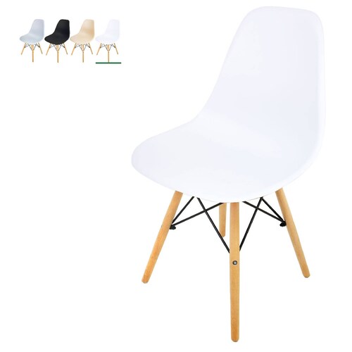 Silla Tipo Eames Tulip Madera Moderna Comedor Restaurante Blanco Multicolor