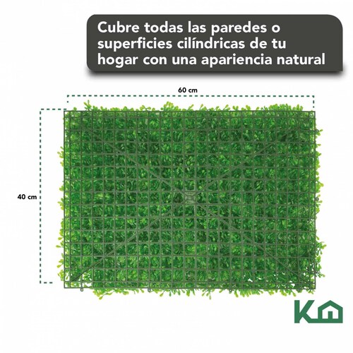 Follaje Artificial Sintetico Muro Verde 60x40cm Pared Bardas 