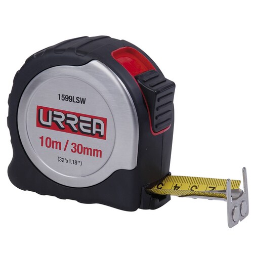 Flexómetro de acero inoxidable 10m x 30 mm 1599LSW Urrea