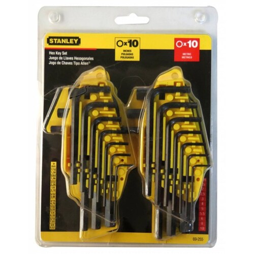 Llave Hexagonal Mixto Jgo de 20 Pz 3/8" 10 mm 69255 Stanley