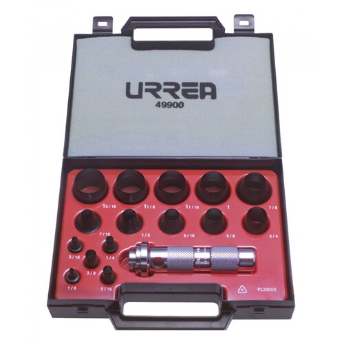 Juego de sacabocados 16 piezas 1/8-1 3/16" 49900 Urrea