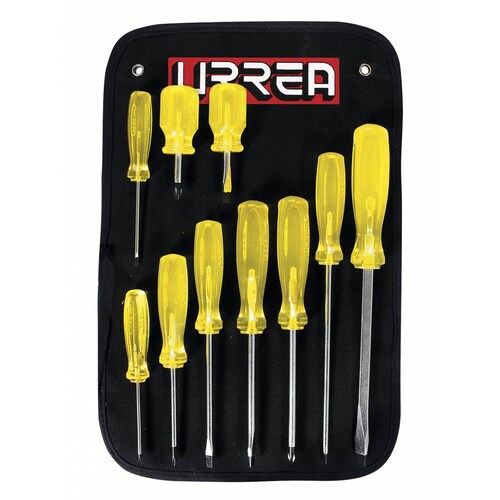 Juego de 10 destornilladores ámbar combinado JBUD02 Urrea