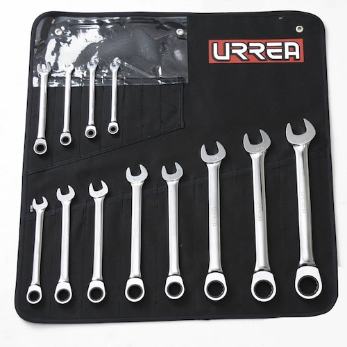 Juego de 15 llaves combinadas de matraca métricas 1201MCM Urrea