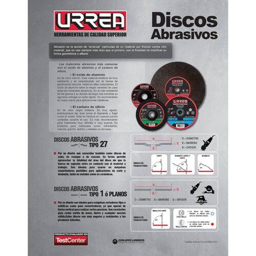 Disco T/1 Metal 7x1/8 M/pes U730 Urrea 