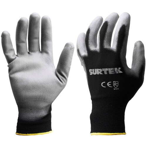 Guantes Nylon Recubrimiento Poliuretano Talla Grande Surtek 