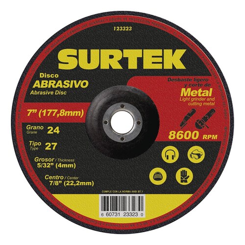 Disco T/27 Metal 9x5/32 Pulgadas 123324 Surtek 