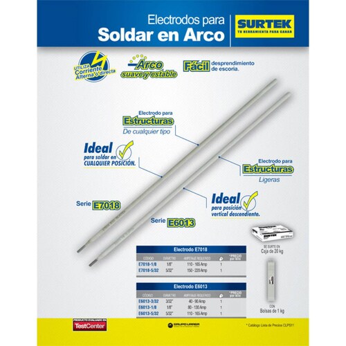 Electrodo 1/8 (6013) E6013-1/8 Surtek 