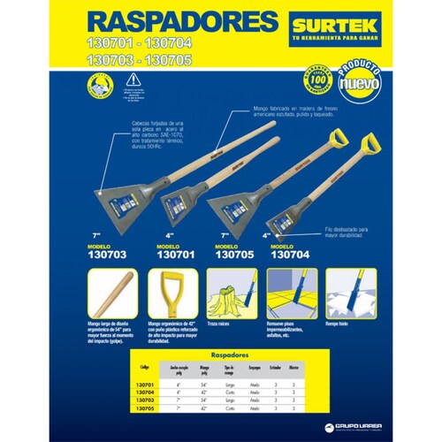 Raspador Forjado Puño Y 7 Pulgadas 130705 Surtek 