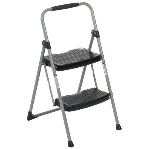 Escalera Pequeña Plegable 2 Peldaños 91 Kg Negra Werner