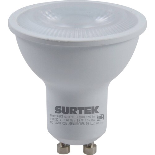 Foco Led Gu10 3.5w Luz Cálida Base Tipo Gu10 Surtek 