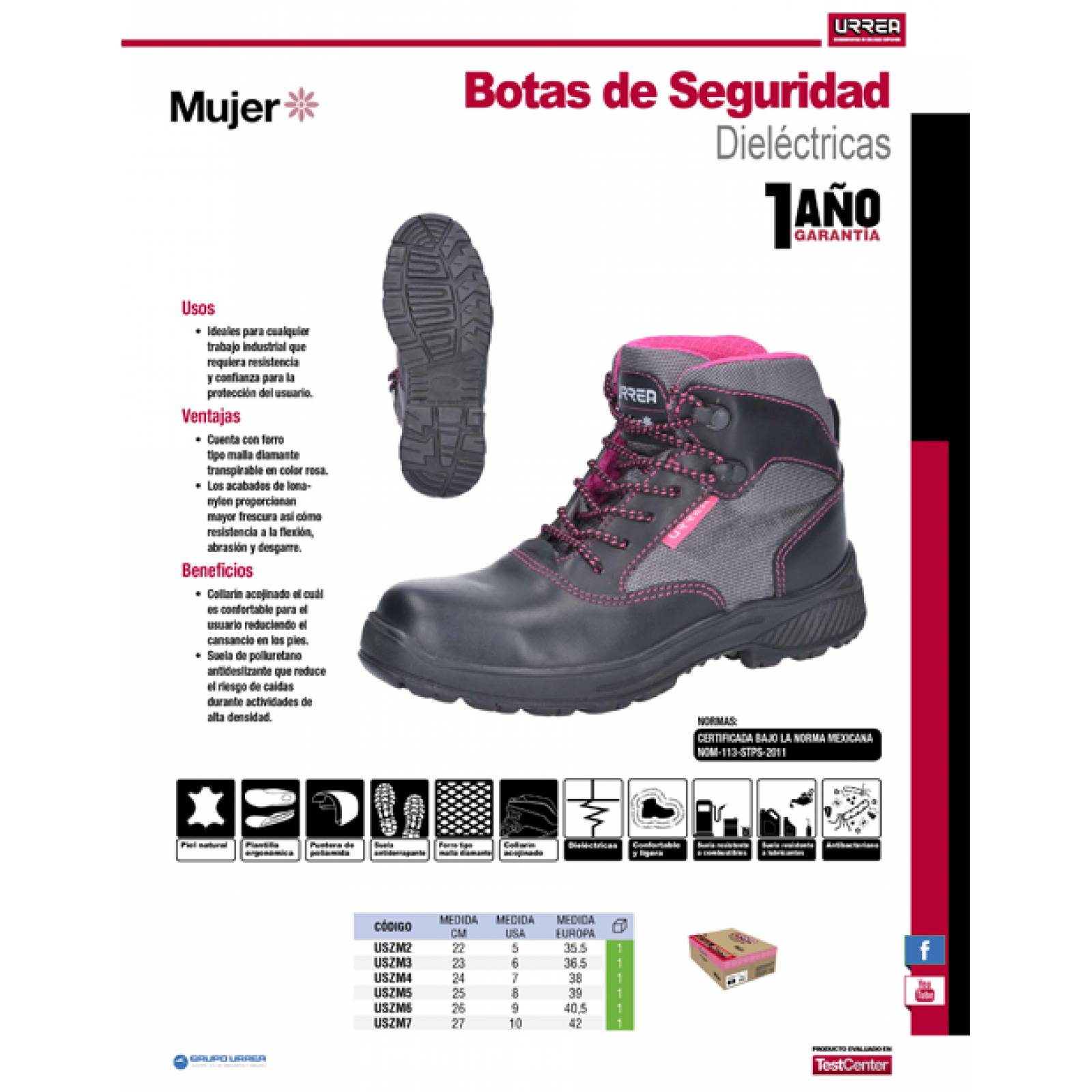 Botas De Seguridad Para Mujer 2 Urrea