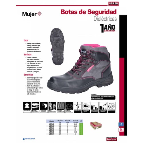 Botas De Seguridad Para Mujer #6 Urrea 