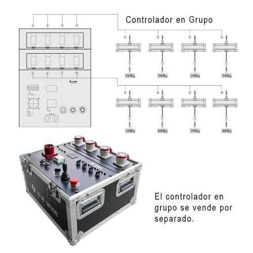 Polipasto Electrico de Cadena para Espectaculos 1 Ton Cadena 25 Met 220v Contra Agua + Estuche 611 M 