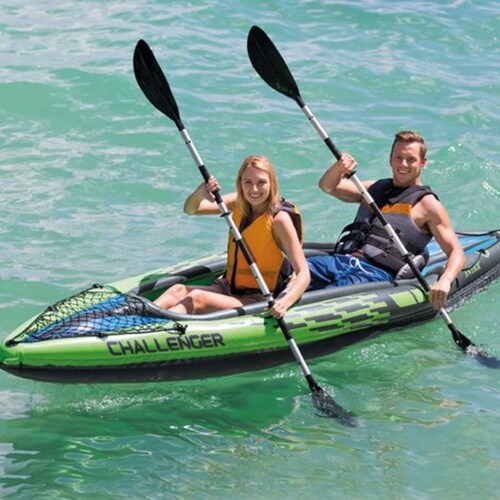 Kayak Inflable Challenger 2 personas con Remos y bomba Intex