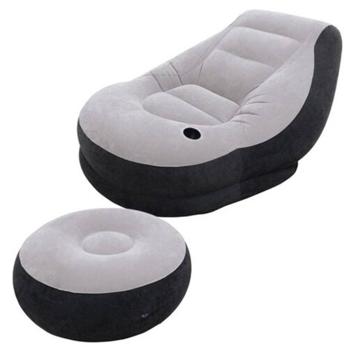 Sillón Inflable Ultra Lounge Con Reposapies Gris 68564 Intex 