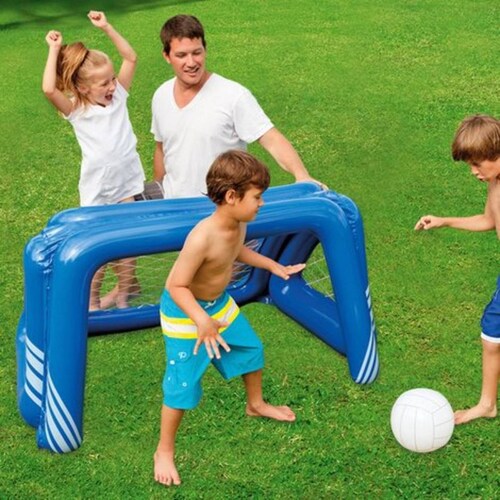 Juego Porteria Inflable Piscina o Jardin Con Pelota Intex
