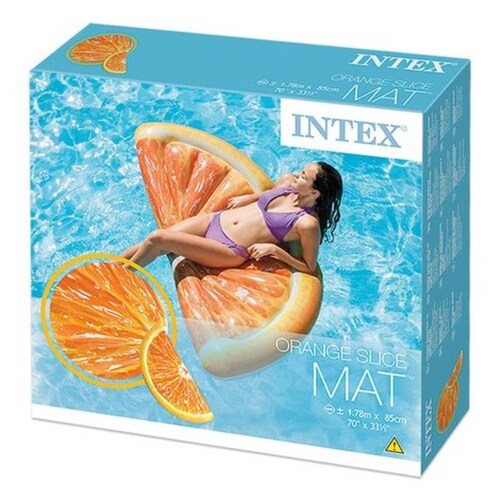 Flotador Colchon Inflable Media Naranja 1.78 X .85 Cm Intex