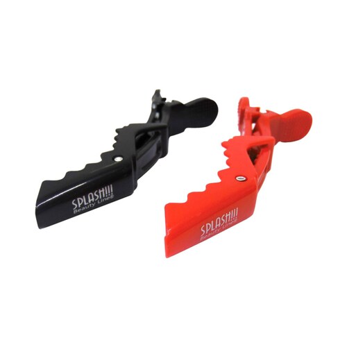 Pinzas Para Cabello Tipo Dedo Plastico Rojo-Negro 10 Pz Lobo