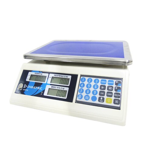 Bascula Venta Cap. 40 kg Plato Acero Inoxidable Dibatec