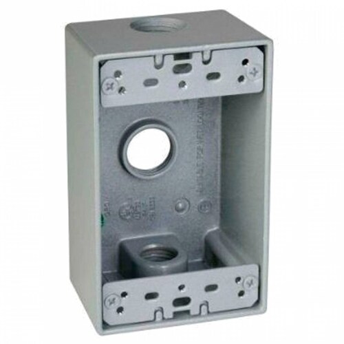Caja Rectangular Alumnio 1 2  C  3 Orificios Argos