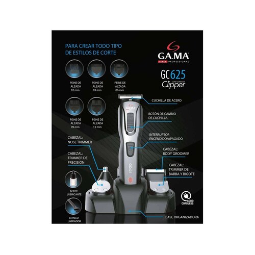 Cortadora Clipper Cabello Barba MultiStyler GC625 Gama Italy