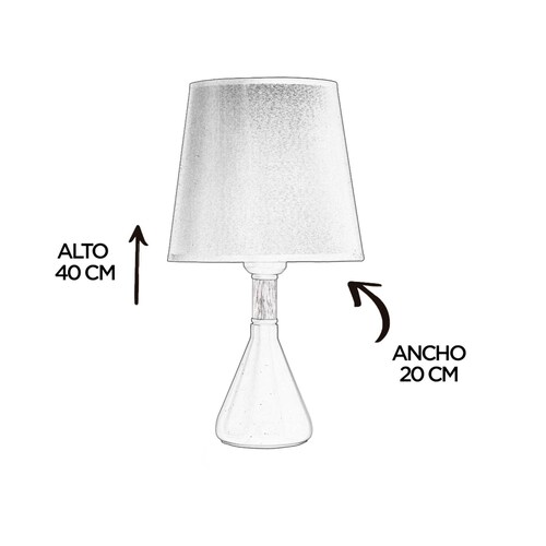 Lámpara De Mesa Metal Con Tela Pantalla Tipo Tela Decolamp