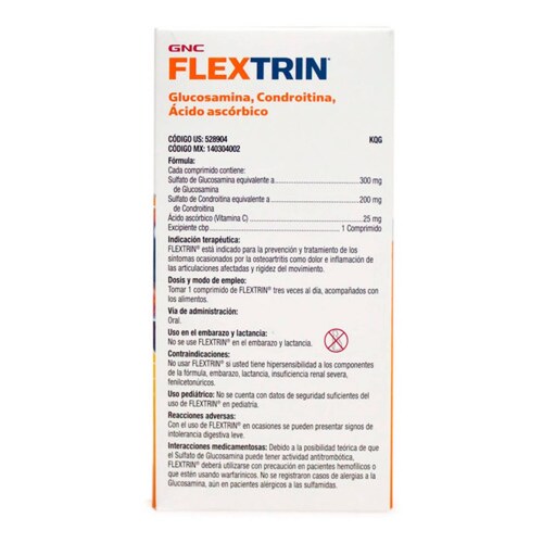 Suplemento Flextrin Glucosamina Condroitina Gnc 120 Tabletas
