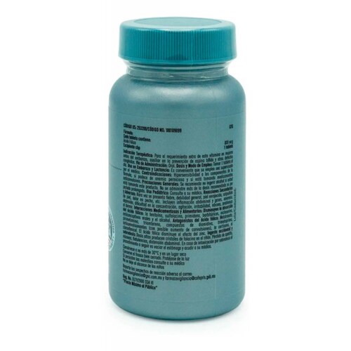 Ácido Fólico 800 Mcg Fol 800 Gnc 100 Tabletas Sin Sabor