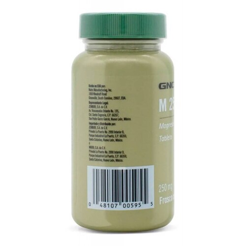Magnesio 250 Mg Gnc M 250 Sin Sabor 90 Tabletas