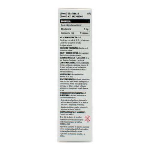 Melatonina 5 Mg Liberación Prolongada Gnc 30 Cápsulas