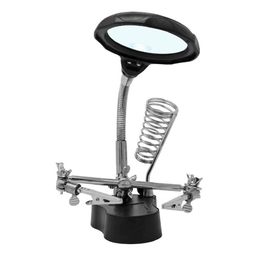 Lupa Tipo Lámpara De Escritorio 2 Sujetadores 2 Luz Led