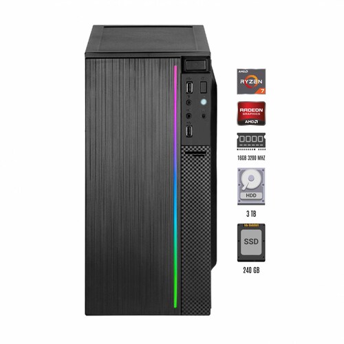 Pc Gamer 16GB Ryzen 7 Rx550 Ssd 240gb Y 3tb XPRT Gaming