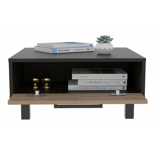 Mesa De Centro C puerta Melamina 15mm Diecsa Kaia Chocolate