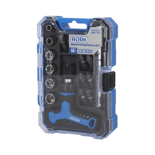 Mini Kit de Matraca en T Extensión Magnética 18 Piezas Rork