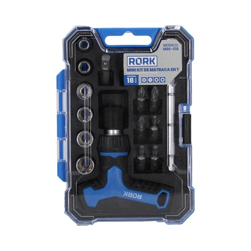 Mini Kit de Matraca en T Extensión Magnética 18 Piezas Rork