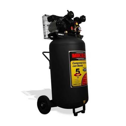 Compresor de Aire Manómetro 5 HP con Banda 190 lts Mikels