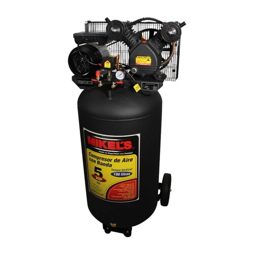 Compresor de Aire Manómetro 5 HP con Banda 190 lts Mikels