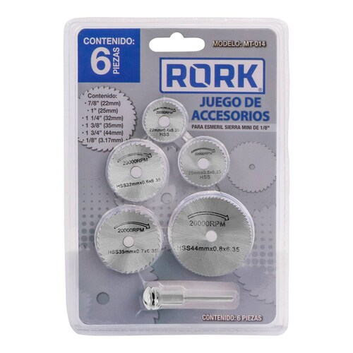 Accesorios Para Esmeril Sierra Mini De 1 8 Set 6 Rork