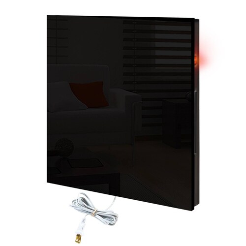 Calefactor de Panel infrarrojo en Cristal para Pared, Miami Wave Black Devil de 450W 60x60cm, Mod: 342CaSol-N