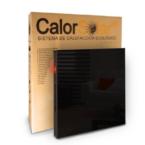 Calefactor de Panel infrarrojo en Cristal para Pared, Miami Wave Black Devil de 450W 60x60cm, Mod: 342CaSol-N