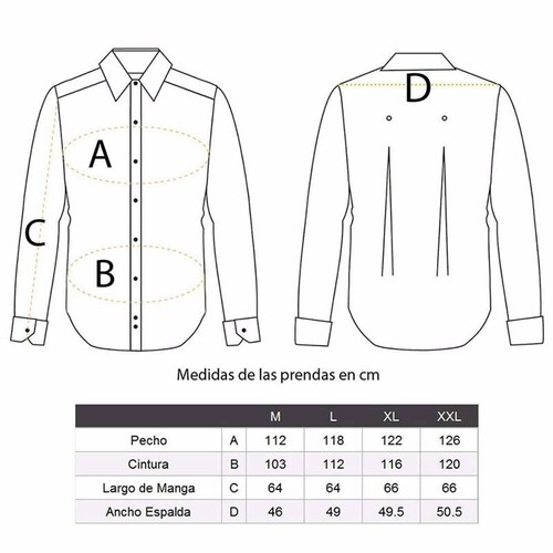 Camisa de vestir formal casual Azul Marino Hombre XL