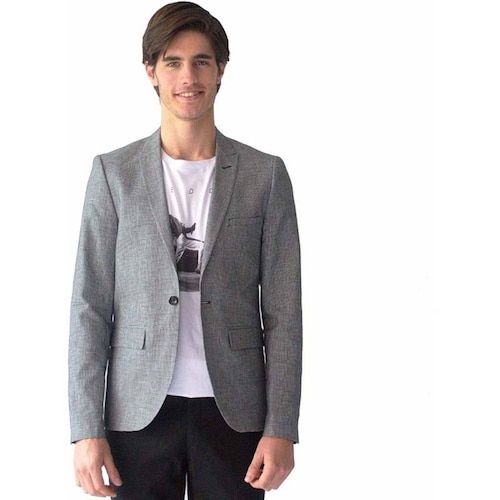 Blazer Rooftop Un Boton Negro Cuadros Talla 38 L