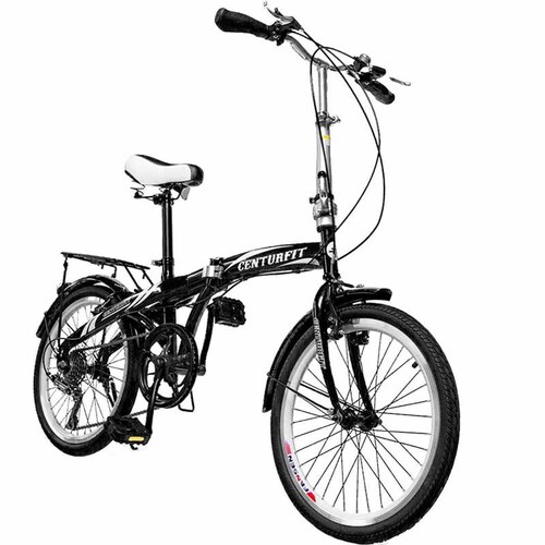 Bicicleta Plegable R20 Acero 7 Velocidades Freno Vbreak Portabultos Campana Negra