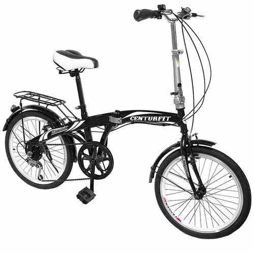 Bicicleta Plegable R20 Acero 7 Velocidades Freno Vbreak Portabultos Campana Negra