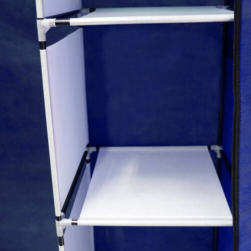 Closet Organizador 3 Puertas Armario 6 Secciones Zapatera Azul
