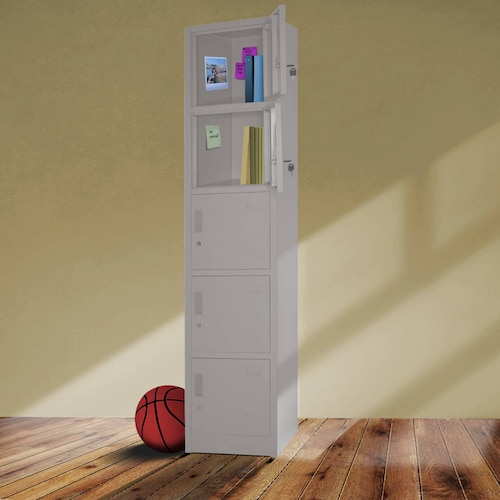 Locker Metalico 5 Puertas Casillero Oficina Industrial Chapa 39 x 34 x 180 cm Estante Gutstark