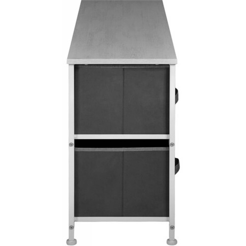 Mueble Buro Organizador Comoda Tela Metal 5 Cajoneras Gris Houzer