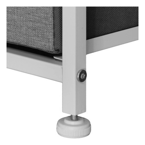 Mueble Buro Organizador Comoda Tela Metal 5 Cajoneras Gris Houzer
