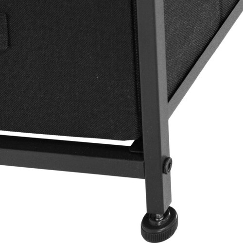 Mueble Buro Organizador Comoda Tela Metal 5 Cajoneras Negro